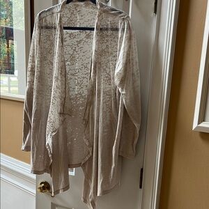 Sheer Beige Cardigan VGUC fits large-2X though it is OSFM